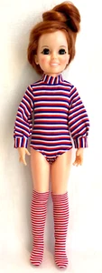 VTG 70s Striped Leotard Stockings Socks Doll Outfit for Crissy OUTFIT ONLY - Picture 1 of 11