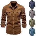 Button Up Slim Fit Dress Shirt for Men Stylish Cotton Blend Top with Stretch
