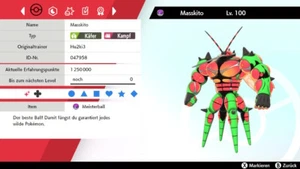 Shiny Masskito Buzzwole Pokemon Schwert Schild  6DV! + Meisterball  - Bild 1 von 5
