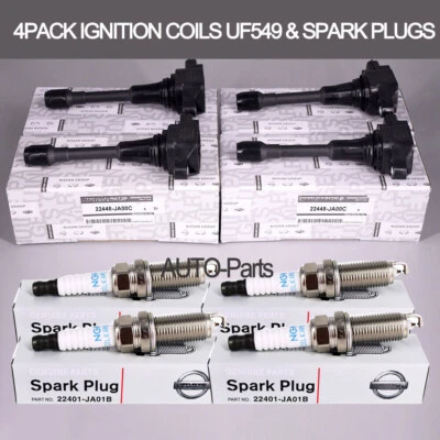 4 Pack Ignition Coil UF549 + Spark Plug Kit For Sentra L4 1.8L 2.0L 2.5L USA - Image 1 of 4