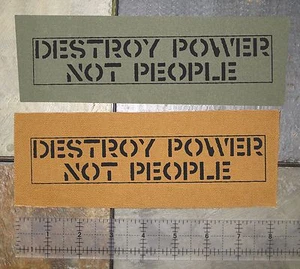 Destroy Power Not People Patch Crass Anarcho Punk Crust Subhumans Dead Kennedys - Bild 1 von 3