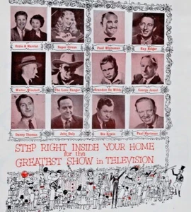 Anuncio impreso 1953 ABC Television The Long Ranger Danny Thomas, Ozz & Harriet - Imagen 1 de 2