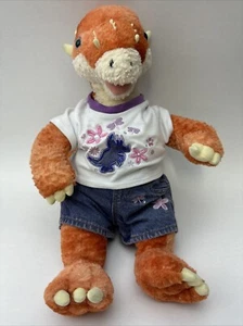 RARO Build A Bear dinosauro Pachycephalosaurus arancione 2006 16” dinosauro imbottito BABW - Foto 1 di 11