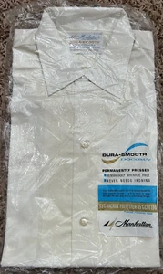Vtg. MANHATTAN Dura-Smooth Docoma Poly Cotton Blend Permanently Pressed SM 14.5 - Picture 1 of 7
