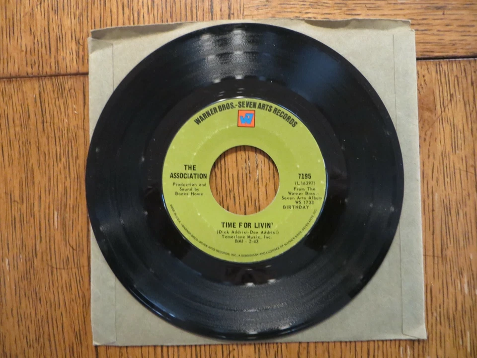 The Association – Time For Livin' - 1968 - Warner Bros. 7195 7" Single VG+/Gener - Image 1 of 2