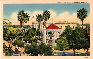 Postal Juárez Plaza Nuevo Laredo México Lino Sin Publicar - Imagen 1 de 2