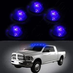 5x SMOKE Cab Marker Running Light Lens +T10 Purple LED Bulb For 99-02 Dodge Ram - Picture 1 of 9
