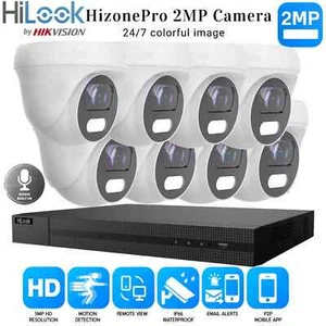 HIKVISION COLORVU AUDIO MIC CCTV SECURITY OUTDOOR 24/7 COLORVU CAMERA SYSTEM KIT - Picture 1 of 20