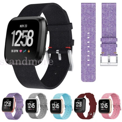 Correa de reloj de tela tejida de nailon para Fitbit Versa 3/2/1/Lite/Sense