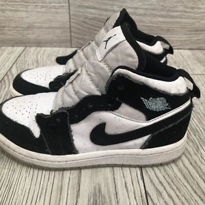 Nike Air Jordan 1 Mid Glow in the Dark Panda PS Sz 11.5C White Black BQ6932-103 - Picture 1 of 13