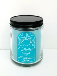 Bath & Body Works Radiant Sky Single Wick Mason Candle With Essential Oils 7 oz - Picture 1 of 1