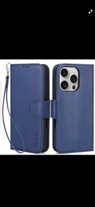 Magnetic Leather Wallet Phone Case for iPhone 16 - Picture 1 of 3