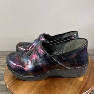 Dansko Women’s Size 9 Professional Metallic Wash Clog Shoes Pink Blue - Picture 1 of 9