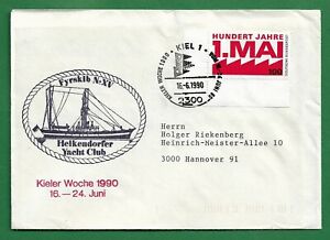 Schiffspost BRD Kieler Woche 1990 Helkendorfer Yacht Club