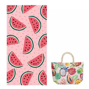 Beach Set Towel and Bag Oversized 28x60 Sand Free Quick Dry Swim Towel Extra ... - Picture 1 of 1