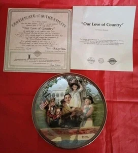 Knowles Norman Rockwell "Our Love Of Country" Collectors Plate 22cm - Picture 1 of 8