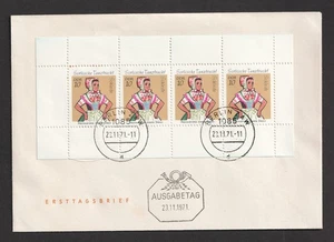 1971 Germany DDR 10pf Sorbian Dance Costumes Sheet FDC. Berlin First Day Cover - Picture 1 of 1
