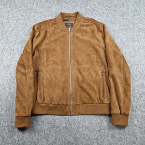 Marks & Spencer Jacke Herren Extra Large Braun Bomber Wildleder Leder Trucker Biker - Bild 1 von 9