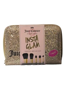 Juicy Couture Reise Make-up Pinsel Set 6 Stück Set mit Spiegel Gold Neu - Bild 1 von 4