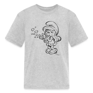 Loving Smurfette Blowing Kisses - The Smurfs Heartfelt Design Kid's T-Shirt - Picture 1 of 10
