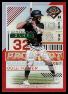 2024 Panini Prospect Edition COLE FOSTER PROSPECT TICKET RED HOLO /199 #94 - Picture 1 of 2