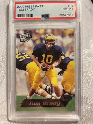 Tom Brady RC 2000 Press Pass Tom Brady novato Michigan/Patriots/Bucs/CBS Foto 1 de 2