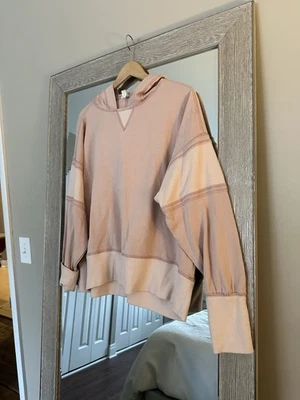 Sudadera con capucha Daily Practice Anthropologie rosa malva de gran tamaño talla pequeña Foto 1 de 3