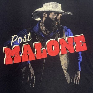 Post Malone XL Black T-shirt Tour Concert Rock Band Music Rap Cowboy Guitar - Picture 1 of 6