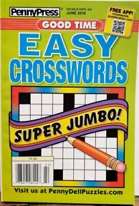 Penny Press Good Time Easy Crosswords June 2019 FREE SHIPPING CB