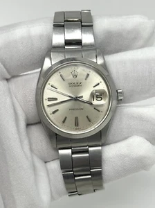 Vintage Rolex Oysterdate Precision Silver Dial Ref 6694 34mm! Rare Dial! - Picture 1 of 7