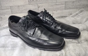 CALVIN KLEIN Shoes Mens 11.5 HORATIO Black Calf Leather Lace Up Dress Oxford - Picture 1 of 9