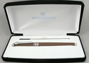 Wedgwood Brown & Chrome Jasperware Rollerball Pen - New In Box - 75% OFF DEAL - Picture 1 of 5