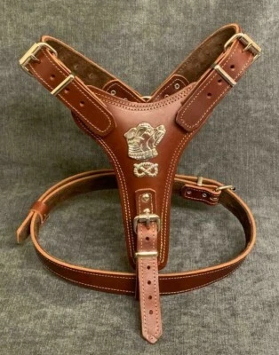 DOG HARNESS REAL LEATHER-STAFFY-STAFFORDSHIRE/STAFF BULL TERRIER  DOG HARNESS - Image 1 of 4