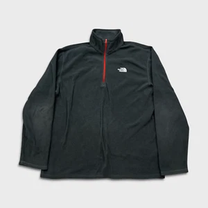 Chaqueta suéter chaqueta polar The North Face para hombre XL gris 1/4 cremallera ropa deportiva al aire libre - Imagen 1 de 9