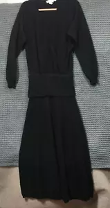 Abito vintage Nancy Johnson maglia donna maglione lana agnello medio maglia nero - Foto 1 di 13