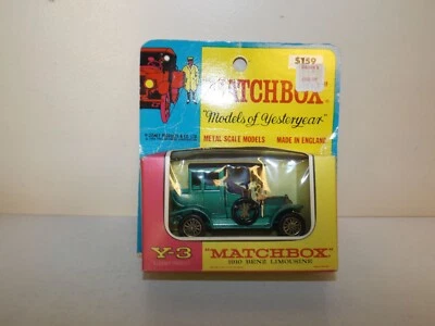 MATCHBOX MODELS OF YESTERYEAR NO. Y-3-B 1910 BENZ LIMOUSINE MIB ON CARD - Image 1 of 4