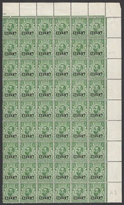 SG L 12 British Levant 1911-13 ½d Green. A fine unmounted mint block of 54 - Picture 1 of 1