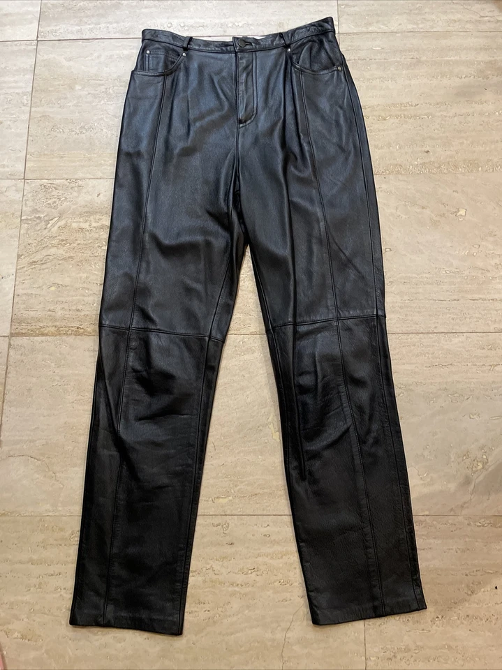 Pantalones de cuero gris Reflections by Spiegel vintage años 90 10 Foto 1 de 4