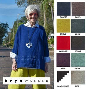 BRYN WALKER Heavy Linen  RESORT SHIRT  Boxy Oversize Tunic XS S M L XL COLORS - Picture 1 of 25