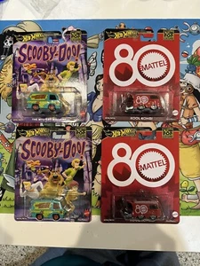 Hot Wheels Premium Pop Culture The Mystery Machine & KOOL KOMBi LOT OF 4 Cars - Picture 1 of 6