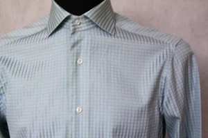 CAMISA A CUADROS DE MANGA LARGA AZUL VERDE DE LUJO PARA HOMBRE 'LA CHEMISE' t... - Imagen 1 de 12