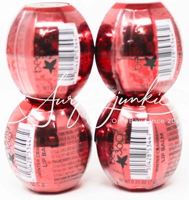x4 Lip Balm CVS Beauty 360 Winter Cranberry Oval Egg Shape .25 oz Sealed New