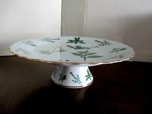 Holiday Pedestal Cake Plate Andrea by Sadek 10 1/2" Diameter x 3 1/4" High - Picture 1 of 5