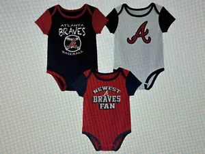 Atlanta Braves MLB Infant Boys 3- Pk. Bodysuit Set - NWT - Picture 1 of 11
