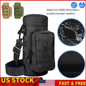 Outdoor Hiking Water Bottle Carrier Bag Camping Insulated Bottle Portable Travel - Picture 1 of 12