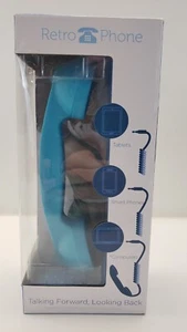 Retro Telephone Cell Phone Handset Receiver for Mobile, Tablets, Laptop New Blue - Picture 1 of 2