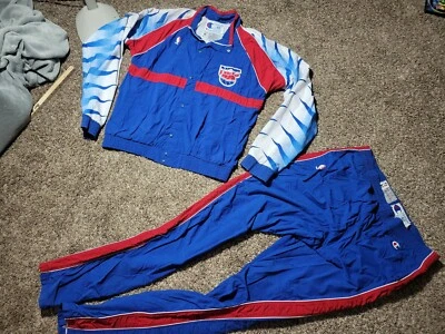 Vtg Rick Mahorn New Jersey Nets 1993-1994 Champion Warm Up Game Jacket 48 & 40 - Image 1 of 4
