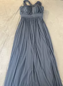 Alfred Sung womens blue sleeveless full length chiffon knit dress size 2 - Picture 1 of 6