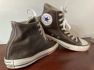 Converse Chuck Taylor All Star Hi Brown Leather Men Sz 11 Unisex Shoes Sneaker - Picture 1 of 10