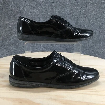Easy Spirit Shoes Womens 9 Narrow Motion Oxford Black Patent Leather Lace Up Low - Image 1 of 4